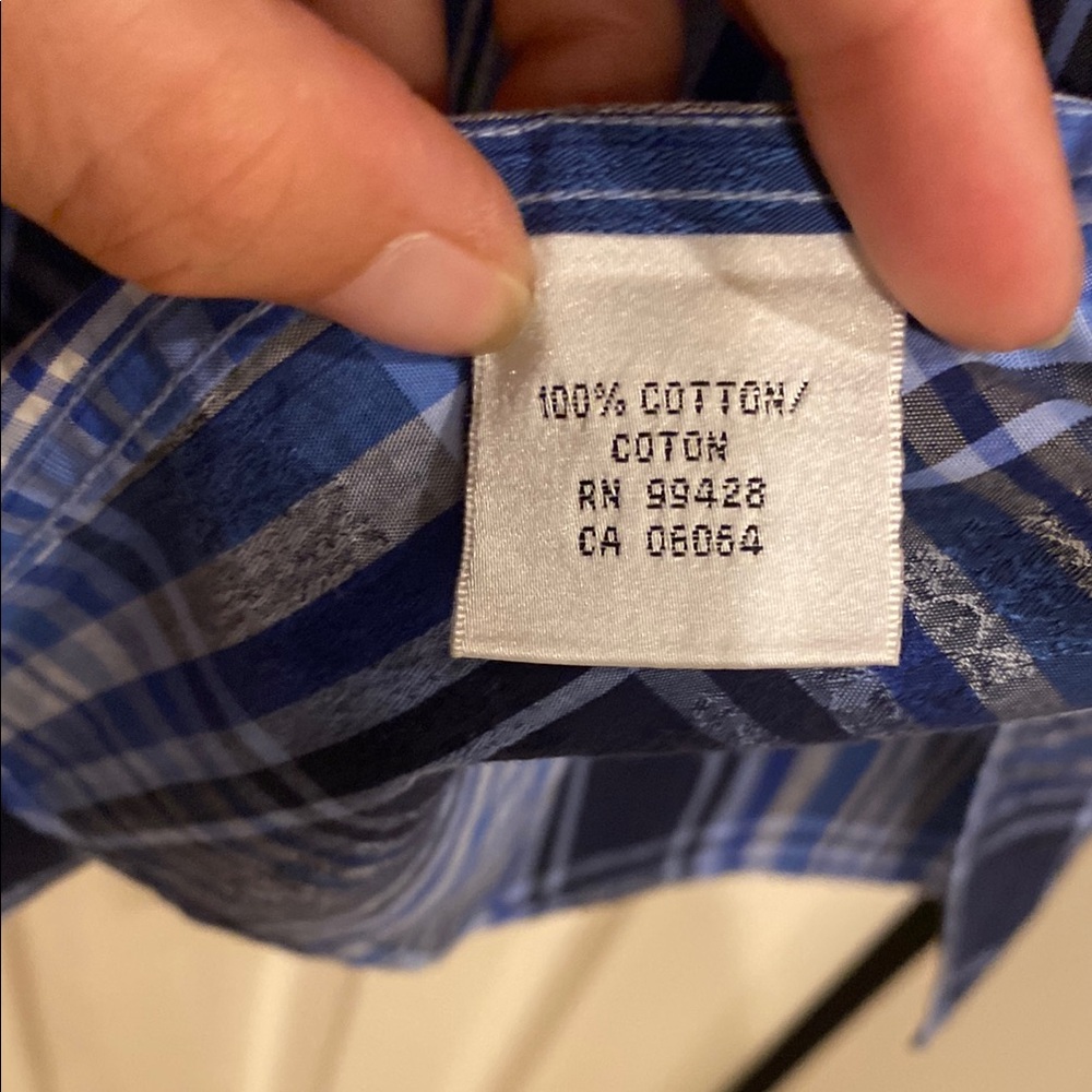 Bugatchi Blue and Black Casual Button Down Shirt - Picture 3 of 11